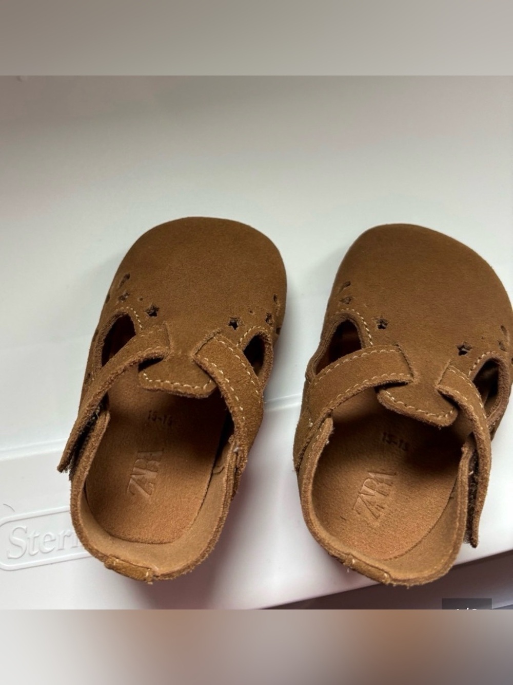 ZARA brown leather kids shoes/boots 3.8 inches